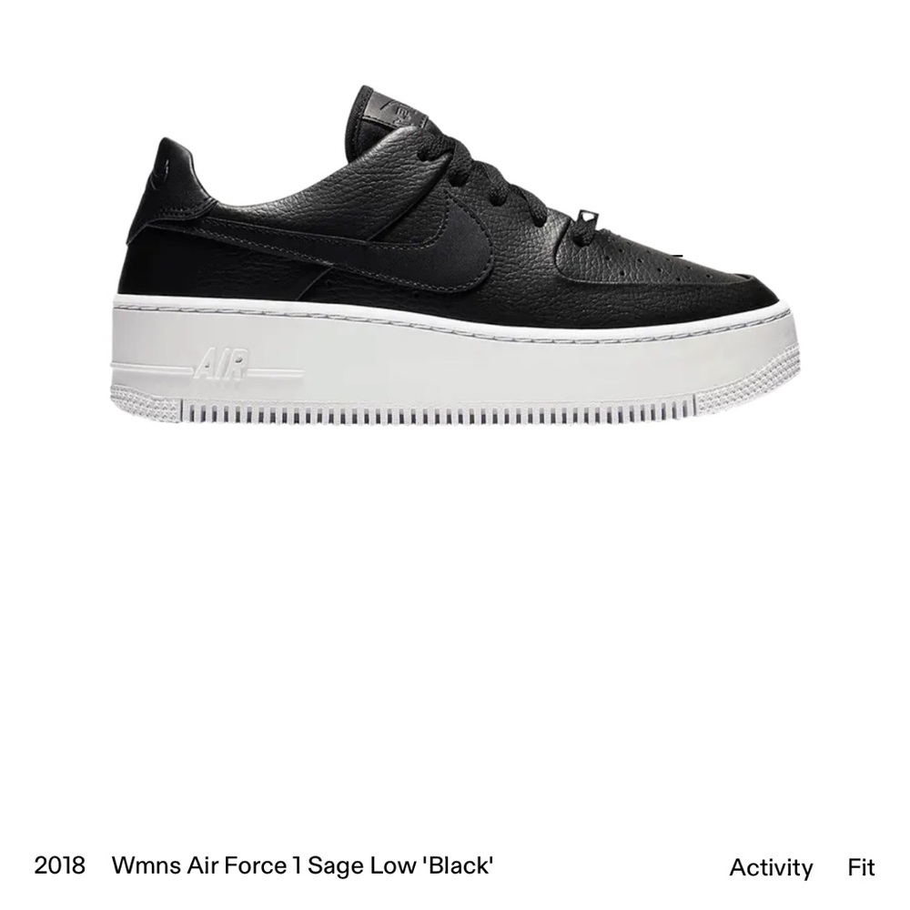 Nike Black Leather Sneakers with White Soles